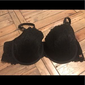 Savage X Fenty Black Lace Balconette Bra, 42DDD